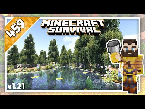 Minecraft Survival | Relaxing Builds - Waterfall Pond (No Commentary, Lofi) | Ep.459