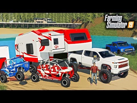 MEMORIAL DAY CAMPING AT THE LAKE! FORD RAPTOR 6x6, RZR & MORE | FARMING SIMULATOR 2019