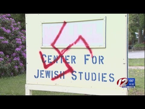 Swastika found painted on sign at Pawtucket synagogue