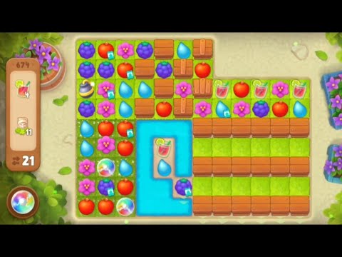 Gardenscapes Level 674 All Goals Complete - Playrix Gameplay