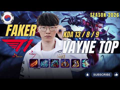 T1 Faker VAYNE vs VOLIBEAR Top - Patch 26.3 KR Ranked | lolrec