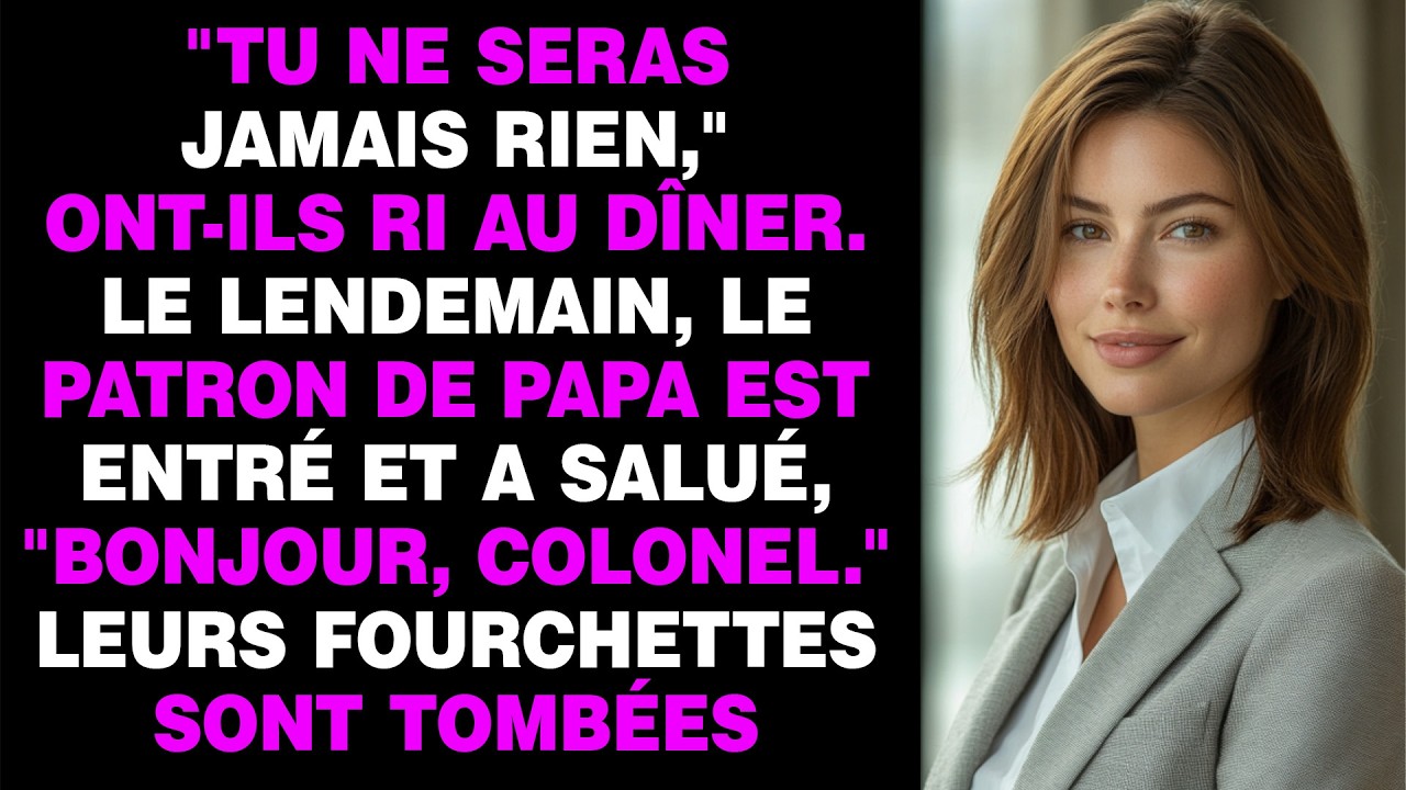 Au Dîner de Famille, Ils Ont Dit Que Je N'étais Rien — Puis Le Chef de Papa M'a Appelée "Madame"
