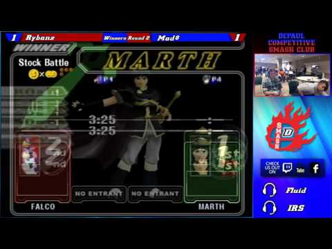 DePaul Smashfest #8 SSBM Winners Bracket - Rybanz (Falco, Falcon) vs Mad$ (Marth)