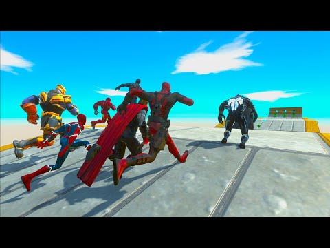 Superhero peashooter challenge Animal Revolt Battle Simulator