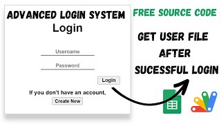 How to Create advanced Login System in Web Appscript | Get User Data After Sucessful Login