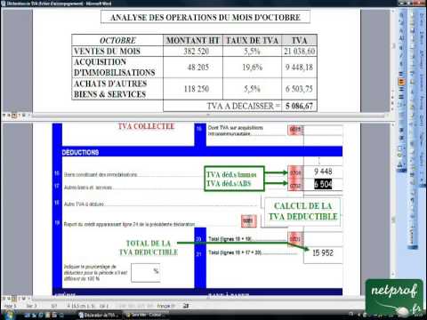 comment calculer la tva a declarer