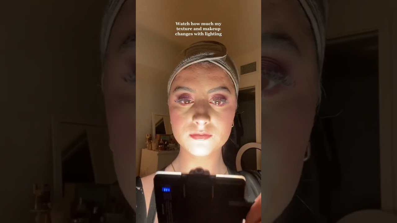 The power of lighting on makeup and texture  #skinpositivity #makeup #beautytips