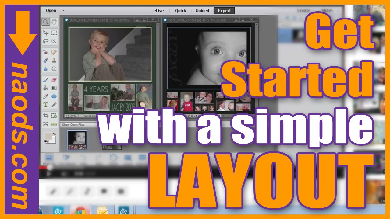 Simple Digital Scrapbook Layout in Photoshop Elements