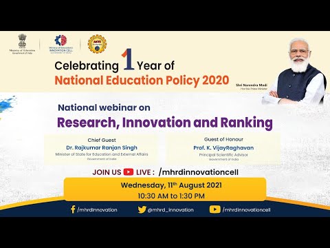 Celebrating One Year of NEP 2020: National Webinar on Research, Innovation and Ranking