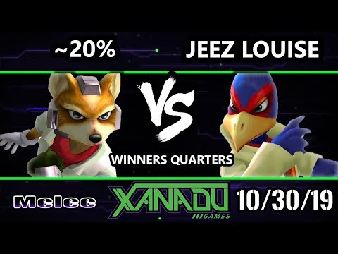 S@X 326 SSBM - jeez louise (Falco) Vs. ~20% (Fox) Smash Melee Winners Quarters