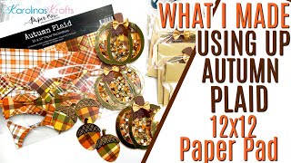 What I Made & How I ended up Using a Whole 12x12 Paper Collection using Autumn Plaid by Paper Rose
