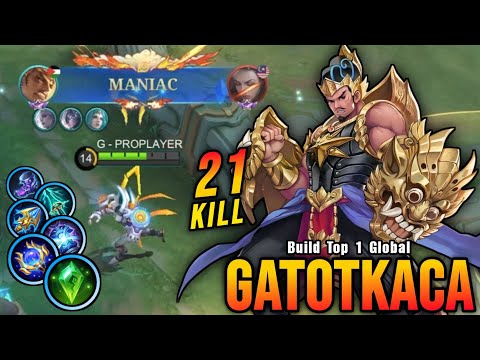 21 Kills + MANIAC!! Gatotkaca Brutal Magic DMG Build - Build Top 1 Global Gatotkaca ~ MLBB