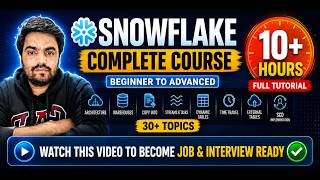 Snowflake Full Course for Beginner to Advanced | Learn Snowflake in One Video |Job & Interview Ready