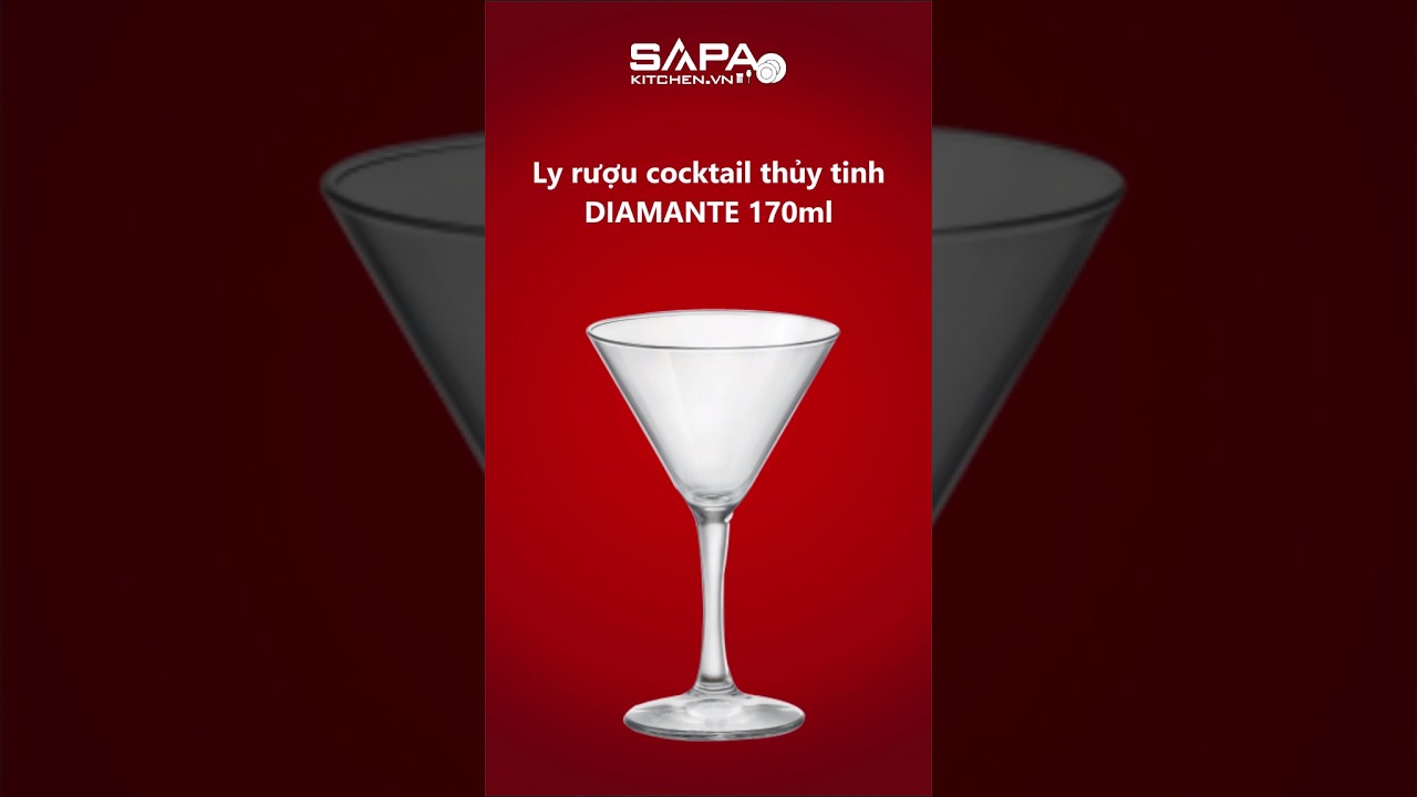 Ly rượu cocktail thủy tinh Diamante 17cl