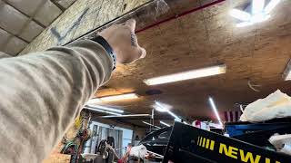 Shop renovations vaulted ceiling and overhead trolley!