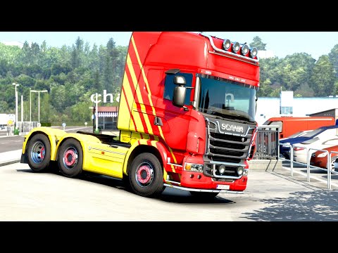 ETS 2 - Scania R480 Transporting 2 Scania Trucks from Sodertalje