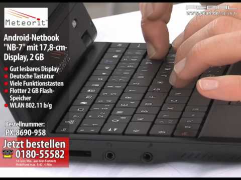 Meteorit Android-Netbook "NB-7" mit 17,8-cm-Display, 1-GHz-CPU, WLAN