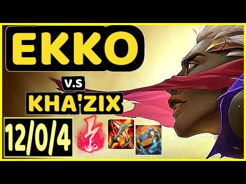 BABIP (EKKO) vs KHA'ZIX - 12/0/4 KDA JUNGLE GAMEPLAY - OC Ranked MASTER