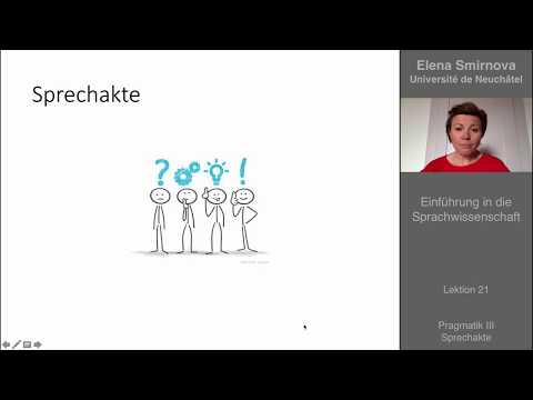 Einführung in die Sprachwissenschaft: Thema 21 – Pragmatik: Sprechakte