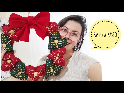 Guirlanda para porta aproveitando retalhos