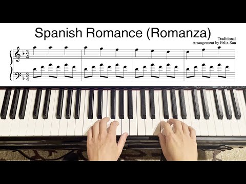 Spanish Romance (Romanza) - EASY Piano + Sheets