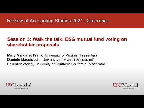 Walk the talk: ESG mutual fund voting on shareholder proposals