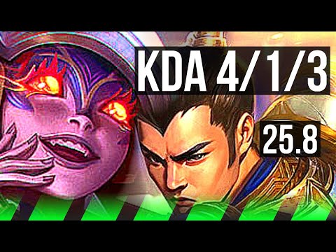 LILLIA vs XIN ZHAO (JGL) | 4/1/3 | EUW Master | 25.8