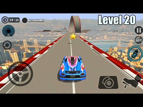 Impossible Car Tracks 3D - Blue Car Driving Stunts Simulator Level 20 Completed - Android Gameplay