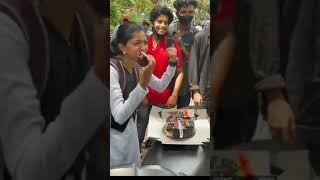 Amala shaji birthday cake cutting with collage frd