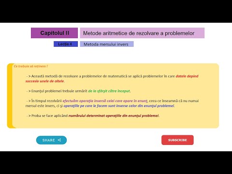 Capitolul 2 // Lecția 4 - Metoda mersului invers (Clasa a 5-a)