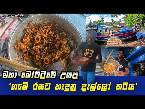 Fisherman's Fresh Catch: A Delicious Cuttlefish Curry Adventure | මහ බෝට්ටුවේ හදපු දැල්ලො කරිය