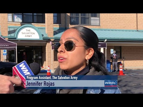 NJ Monmouth County Salvation Army Distributing Thanksgiving Day Turkeys & Food