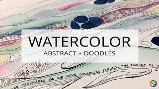 watercolor painting: abstract + doodles