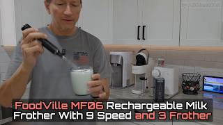 Fantastic FoodVille MF06 Milk Frother Review and Unboxing 9 Speed Rechargeable Coffee Foam Maker