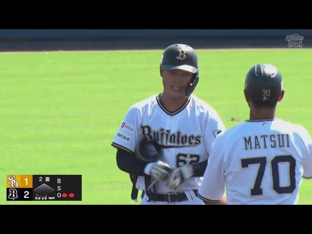 【ファーム】バファローズ・堀柊那 レフトへの鋭い当たりは逆転2点タイムリー2ベース!!  2024年9月12日 オリックス・バファローズ 対 福岡ソフトバンクホークス