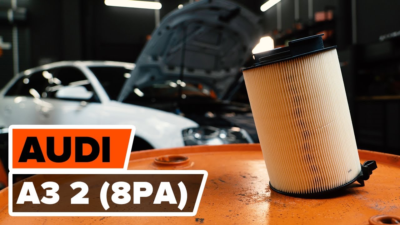 Kaip pakeisti Audi A3 8PA oro filtro - keitimo instrukcija