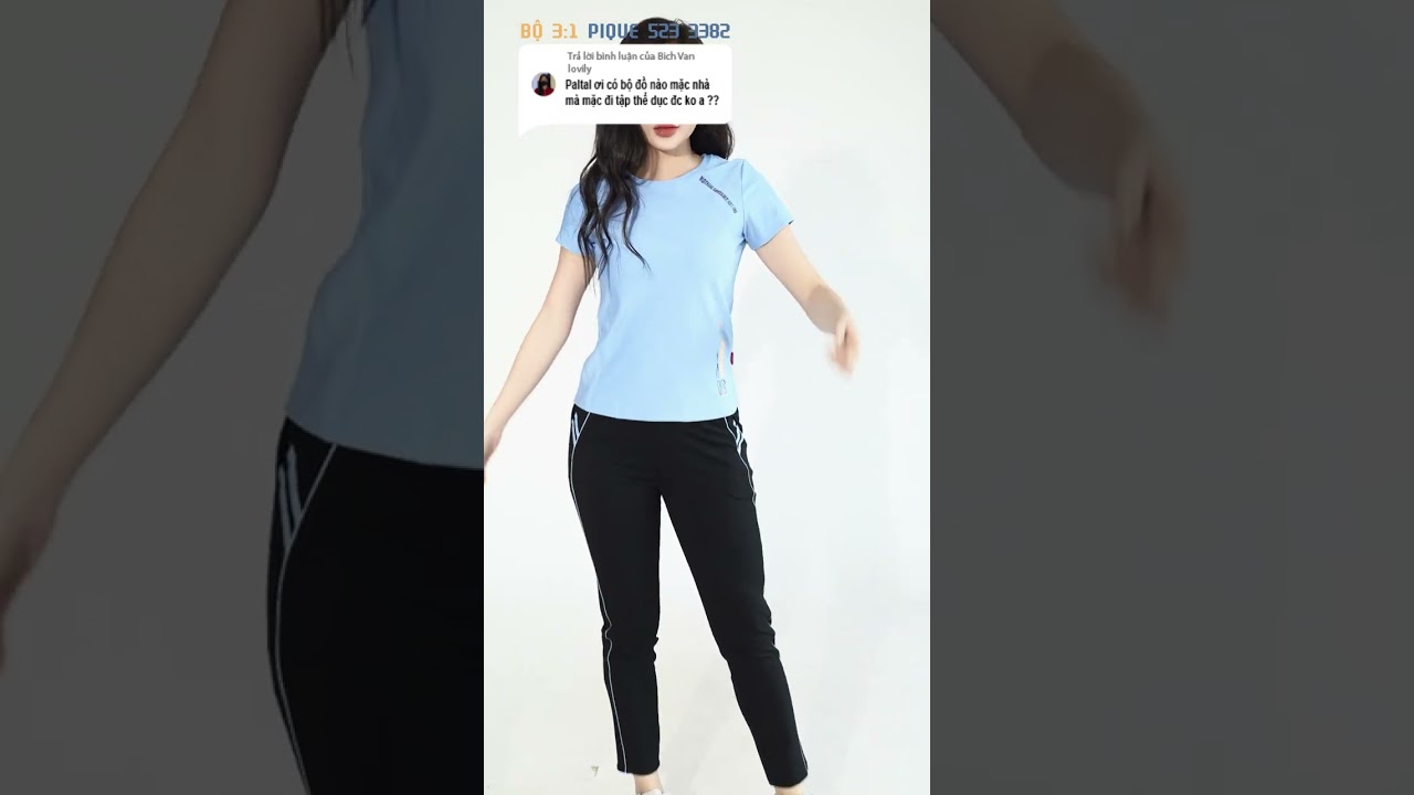 Set đồ bộ nữ kiểu quần dài tay ngắn chất pique 523p 3382