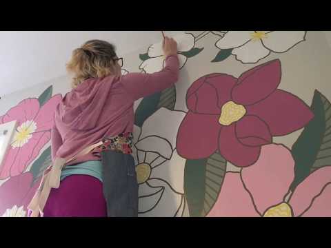 Home Flowers mural timelapse