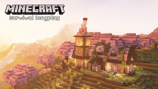 Minecraft Survival Longplay | Cosy Cherry Blossom Starter House [No Commentary] | 1.20 | [1]