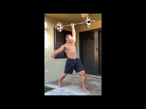 Day 329 FitPro Hawaii Workout - Pivot Lunge Clean & Press (50-80 lbs.) - April 12, 2021,  6:16 pm