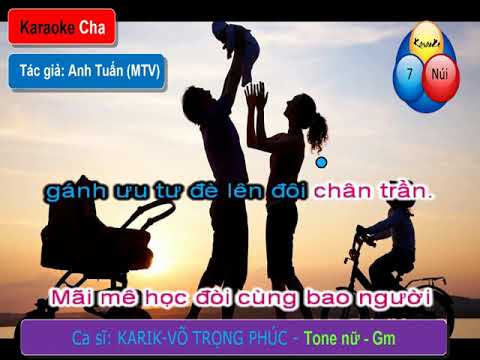 Karaoke Cha - Anh Tuấn - CS Karik - Tone nữ - Dm