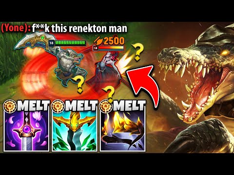 This guy picked Yone top, so I locked Renekton and taught him a lesson