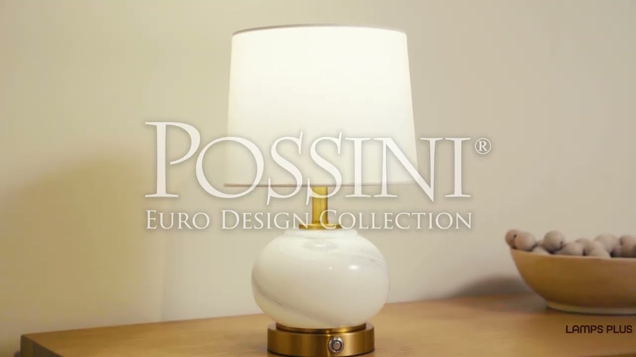 Video 1 Watch A Video About the Possini Euro Liana Gray White Glass Battery Power Accent Lamp