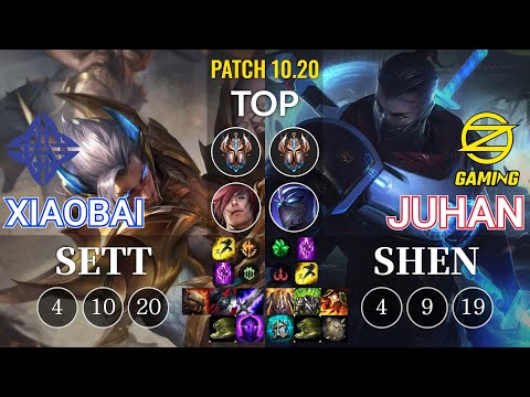 ES Xiaobai Sett vs OZ Juhan Shen Top - KR Patch 10.20