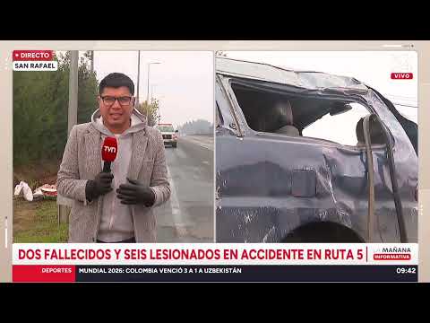 Dos muertos deja fatal volcamiento de furgón en plena Ruta 5 Sur | 24 Horas TVN - Red Maule