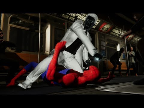 Spider-Man and Mr. Negative Train Fight (Into the Spider-Verse Suit Gameplay) - Marvel's Spider-Man