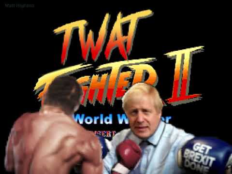 Street Fighter II opening but its just Boris Johnson getting punched in the face.