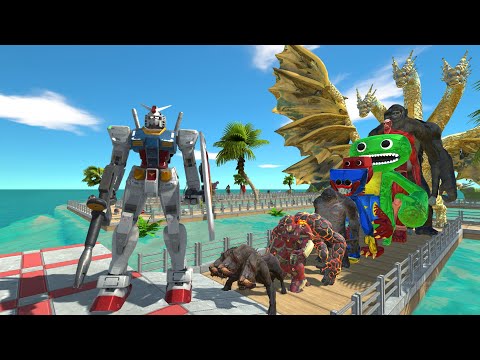 Gundam RX-78 vs Ghidorah OASIS DEATH RUN - Animal Revolt Battle Simulator