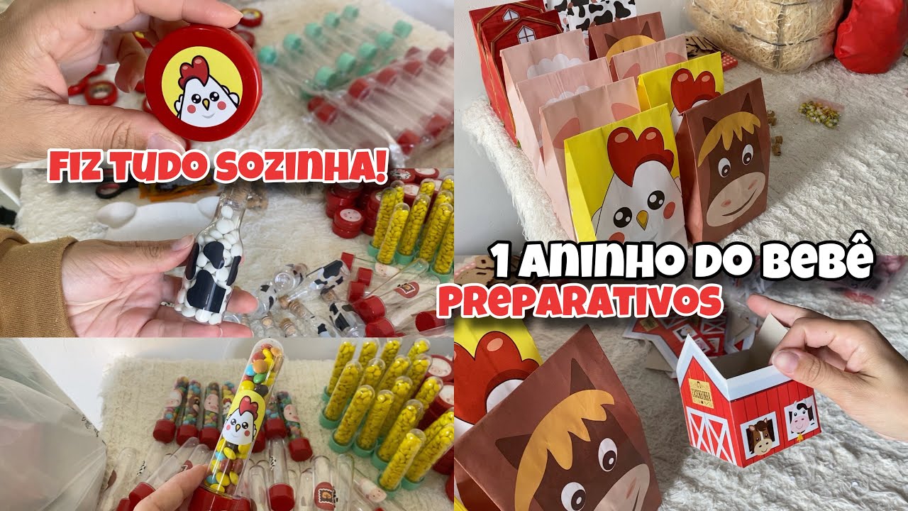 PREPARATIVOS PARA FESTA DE 1 ANO DO BEBÊ l Fiz tudo sozinha l TEMA FAZENDINHA