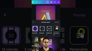 Como Inserir LINHAS GUIAS no Canva Pelo CELULAR 📱📐#short #canva #designdeconversao